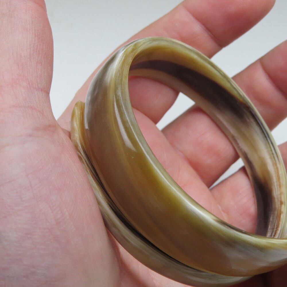 $230 Ethically Sourced Natural Buffalo Horn Jewelry Horn Cuff Bangle Bracelet